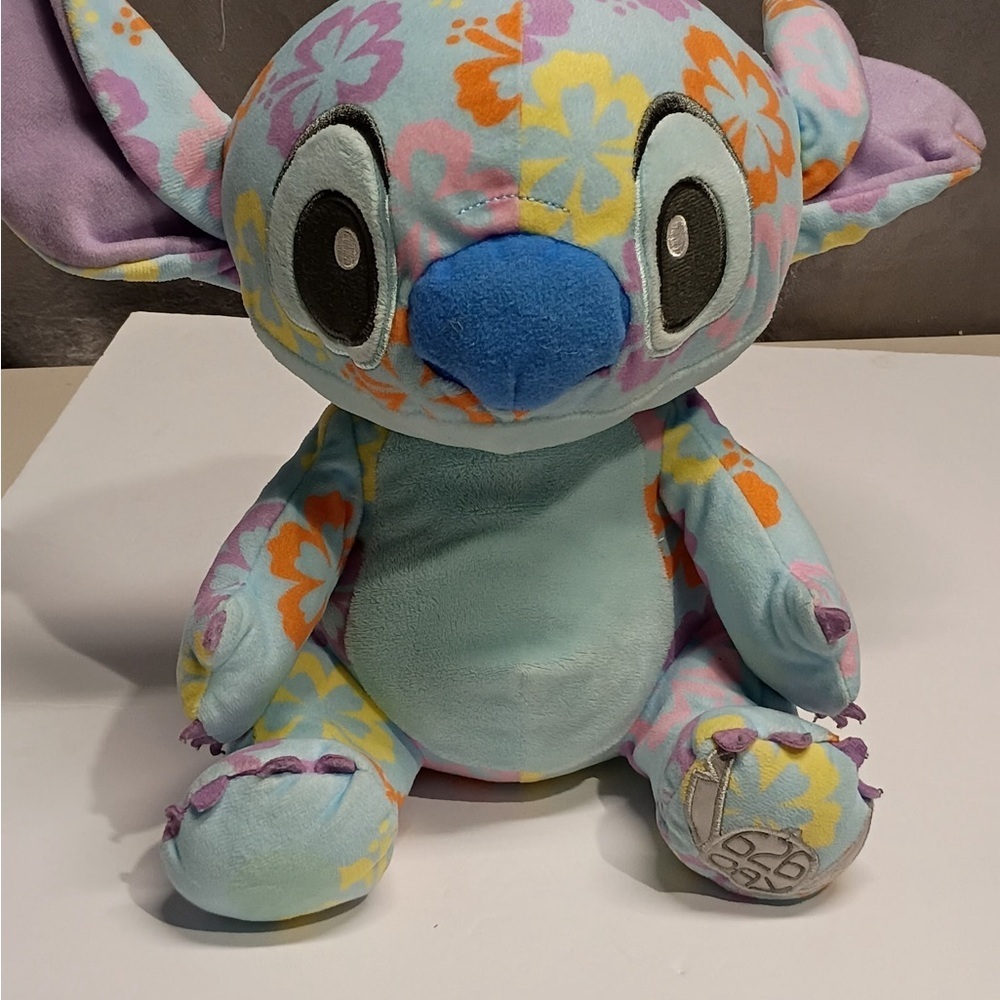 Disney Stitch Floral Plush Pastel Stuffed Animal 10”